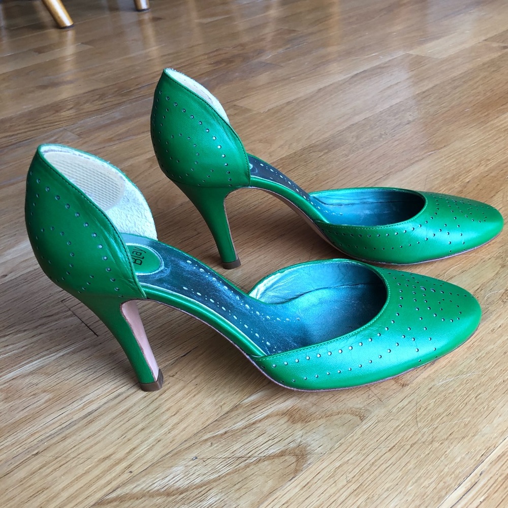 Blay green/silver pumps - Picture 4 of 4
